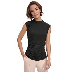 DKNY Womens Ruched Sleeveless Blouse Top, NWT